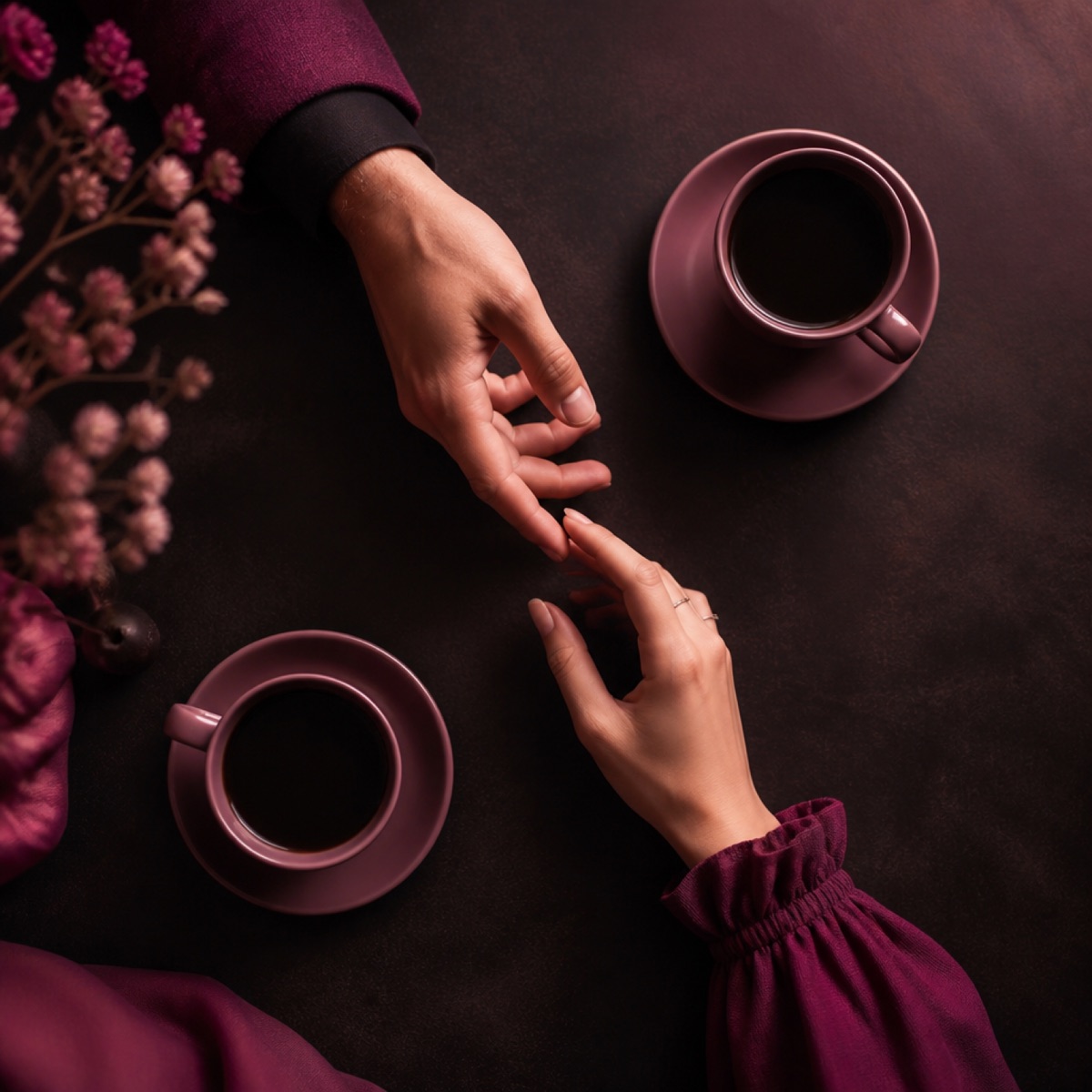 Two coffees, two hands — an everyday moment together
